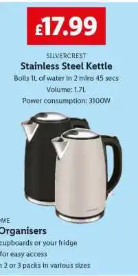 Lidl SILVERCREST Stainless Steel Kettle offer