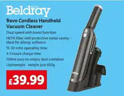 Lidl Beldray Revo Cordless Handheld Vacuum Cleaner offer