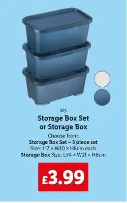 Lidl W5 Storage Box Set or Storage Box offer