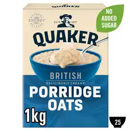 Tesco Quaker Rolled Porridge Oats 1kg offer