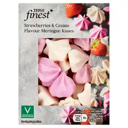 Tesco Tesco Finest Strawberry & Cream Meringues Kisses 100g offer