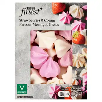 Tesco Tesco Finest Strawberry & Cream Meringues Kisses 100g offer