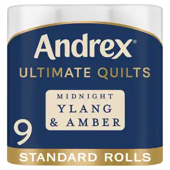 Tesco Andrex Ultimate Quilts Toilet Tissue Midnight Ylang & Amber 9 Rolls offer