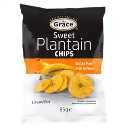 Tesco Grace Sweet Ripe Plantain Chips Unsalted 85G offer