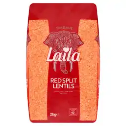 Tesco Laila Red Split Lentils 2Kg offer