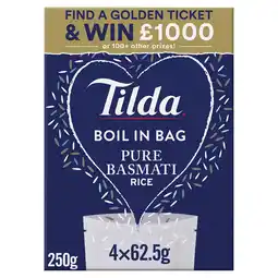 Tesco Tilda Boil In Bag Basmati Rice 4 X 62.5G offer