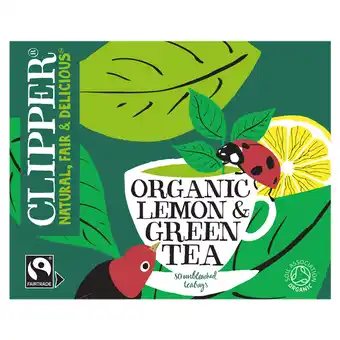 Tesco Clipper Organic Lemon Green Tea Bags 80's 160g offer