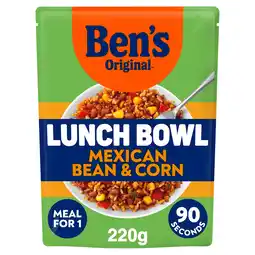 Tesco Bens Original Lunch Bowl Mexican Style Grains and Rice 220g offer