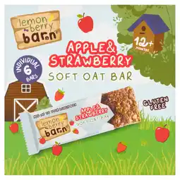Tesco Lemon Berry Barn Apple & Strawberry Soft Oat Bars 6 x 23g offer
