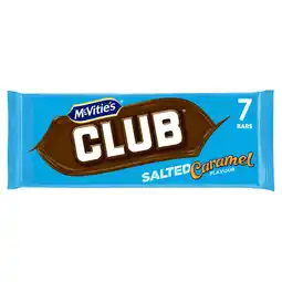 Iceland McVitie's Club Salted Caramel Flavour Biscuit Bars Multipack 7 x 22g, 154g offer