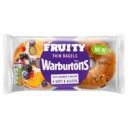 Morrisons Warburtons Fruity Thin Bagels 4 Pack offer