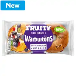 Morrisons Warburtons Fruity Thin Bagels 4 Pack offer