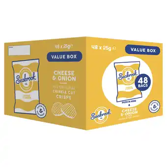 Iceland Seabrook Cheese & Onion Flavour The Original Crinkle Cut Crisps 48 x 25g offer
