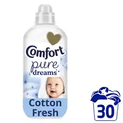 Asda Comfort Fabric Conditioner Pure Dreams Cotton Fresh 30 washes (900 ml) offer