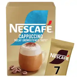 Asda Nescafé Cappuccino Decaf Unsweeted Taste Instant Coffee 7 x 15g Sachets offer