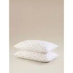 Asda George Home White Ditsy Orange Easycare Pillowcase Pair offer
