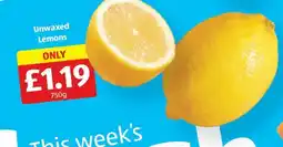 Aldi Unwaxed Lemons offer