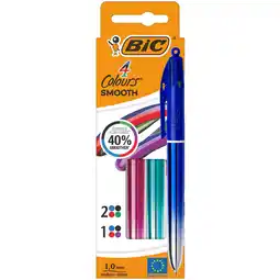 Asda Bic 4 Colours Smooth Ball Pens x3 offer