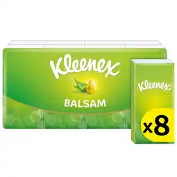 Tesco Kleenex Balsam Tissues Pocket Pack x8 9 Sheets offer