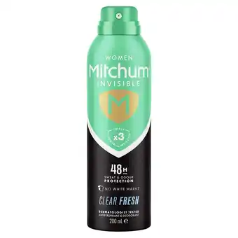 Tesco Mitchum Female Clear Fresh Antiperspirant Deodorant 200Ml offer