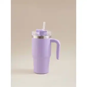 Asda George Home Lilac Metal Tumbler with Straw 568ml offer