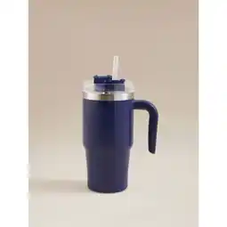 Asda George Home Blue Metal Tumbler with Straw 568ml offer