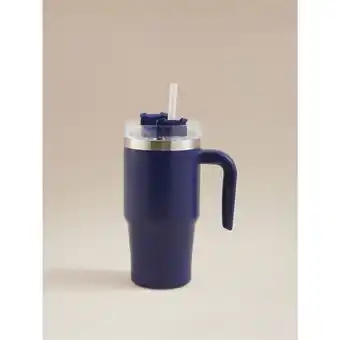Asda George Home Blue Metal Tumbler with Straw 568ml offer