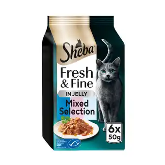 Asda Sheba Fresh & Fine in Jelly 6 x 50g (300g) offer