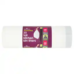 Morrisons Morrisons 50L Drawstring Tall Kitchen Waste Bin Liners offer