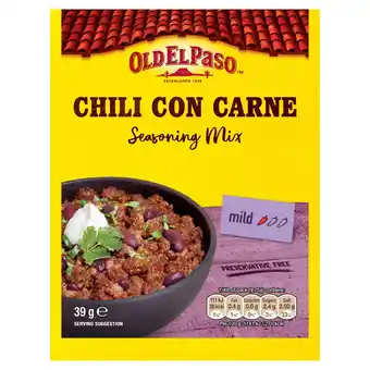 Tesco Old El Paso Chilli Con Carne Seasoning Spice Mix 39G offer