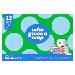 Tesco Who Gives A Crap Classic Soft Toilet Tissue 12 Mega Rolls offer