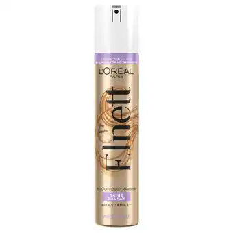 Tesco L'Oreal Elnett Shine Strong Hold Hair Spray 200Ml offer