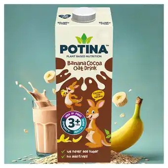 Tesco POTINA Banana Cocoa Oat drink 1 Litre offer