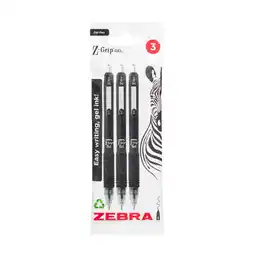 Asda Zebra Gel Black 3 Pack offer