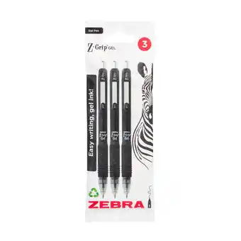 Asda Zebra Gel Black 3 Pack offer
