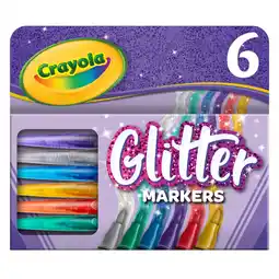 Asda Crayola 6 Glitter Markers offer