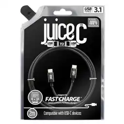 Asda Juice Type C To Type C Black Cable 2M offer