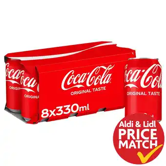 Morrisons Coca-Cola Original Taste Cans 8 x 330ml offer