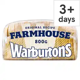 Tesco Warburtons Farmhouse Thick Sliced White Bread 800g offer