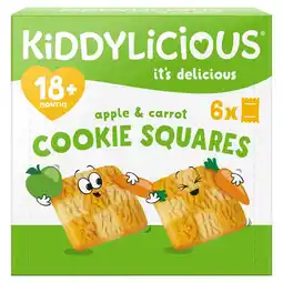 Morrisons Kiddylicious Apple & Carrot Cookie Squares 18+M 6x24g offer