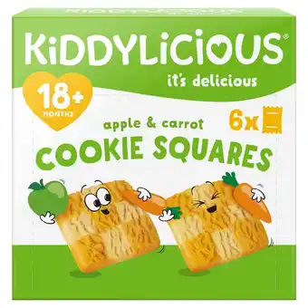 Morrisons Kiddylicious Apple & Carrot Cookie Squares 18+M 6x24g offer
