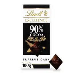 Tesco Lindt Excellence Dark 90% Cocoa Chocolate Bar 100G offer