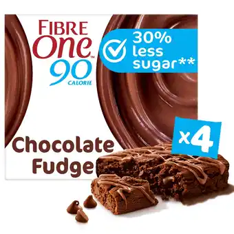 Tesco Fibre One 90 Calorie Chocolate Fudge Brownies Snack Bars 4 x 24g offer