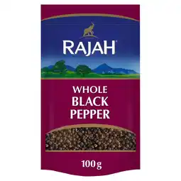 Tesco RAJAH WHOLE BLACK PEPPER 100G offer