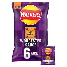 Tesco Walkers Lea & Perrins Worcestershire Sauce Multipack Crisps 6x25g offer