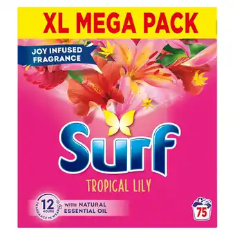 Tesco Surf Tropical Lily Laundry Washing Detergent Powder 75 Washes 3750g offer