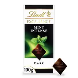 Tesco Lindt Excellence Dark Chocolate Bar - Mint Intense 100g offer