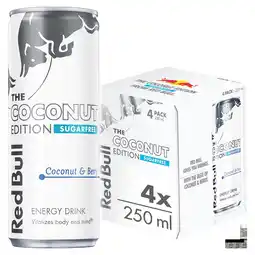 Tesco Red Bull Sugar Free Coconut Edition Energy Drink 4 x 250ml offer