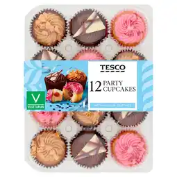 Tesco Tesco Party Cupcakes - Vanilla, Chocolate, Raspberry 12 Pack offer