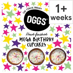 Tesco OGGS Mega Birthday Cupcakes 9pk offer